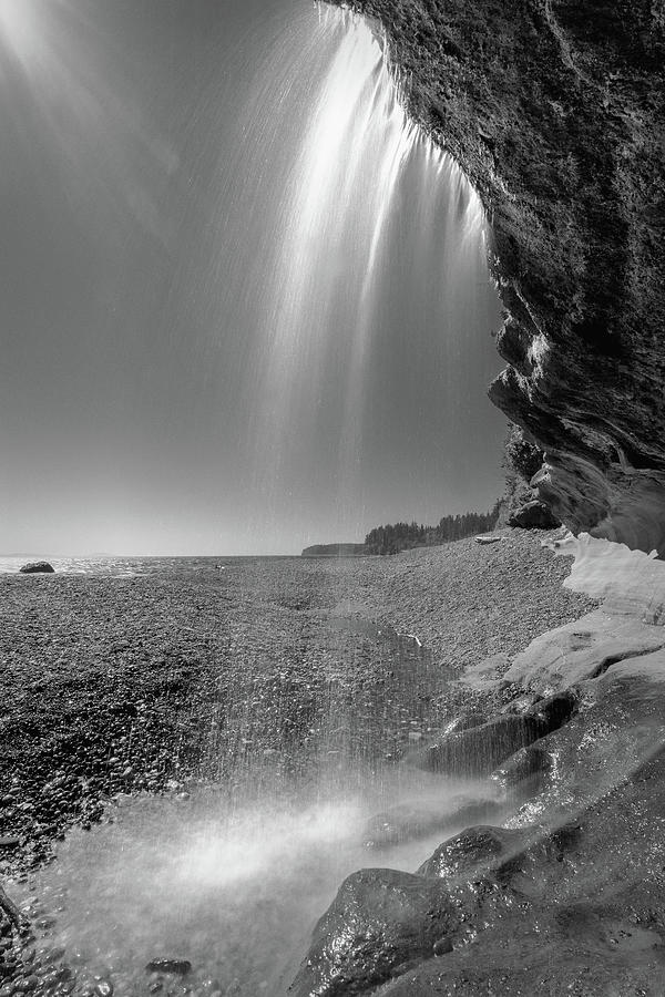 Sandcut beach monochrome Photograph by Murray Rudd