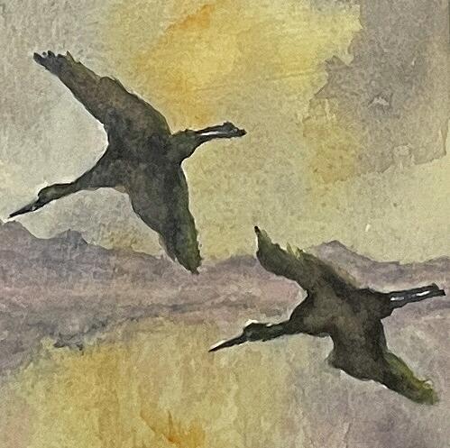 Sandhill Cranes Painting by Judy Strickland Sandhill Cranes Painting by Judy Strickland