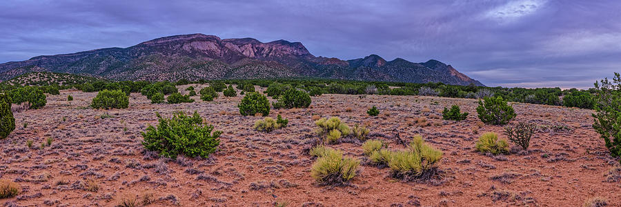 Sandia Mountains Glow at Sunset from Strip Mine Trailhead - Placitas New Mexico Photograph by Silvio Ligutti