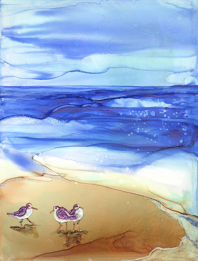 Sandpipers Painting by Joyce Clark