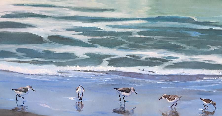 Sandpipers Painting by Judy Rixom