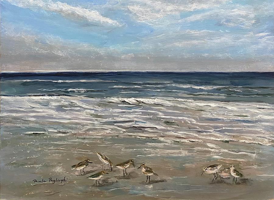 Sandpipers Painting by Paula Pagliughi