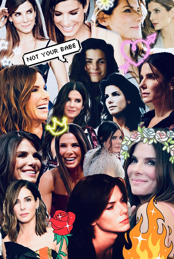 Sandra Bullock Collage Poster boy Painting by Murphy Miller | Fine Art ...