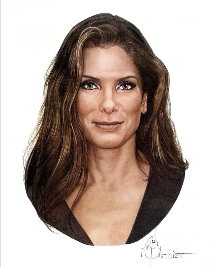 Sandra Bullock drawing Drawing by Murphy Art Elliott - Fine Art America