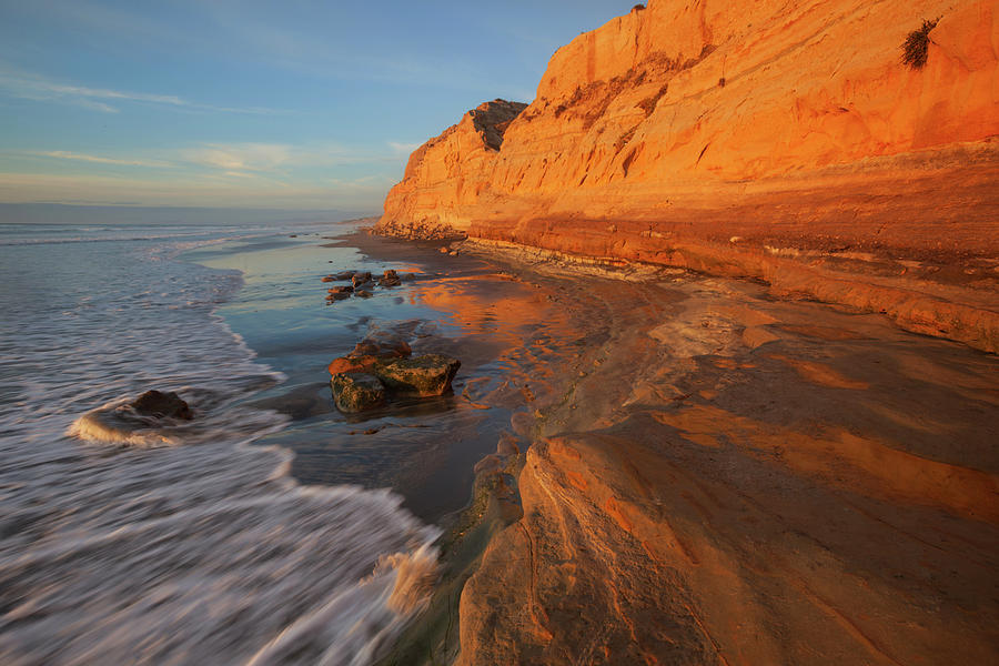 Sandstone Bluffs at sunset San Diego Photograph by Cliff Wassmann