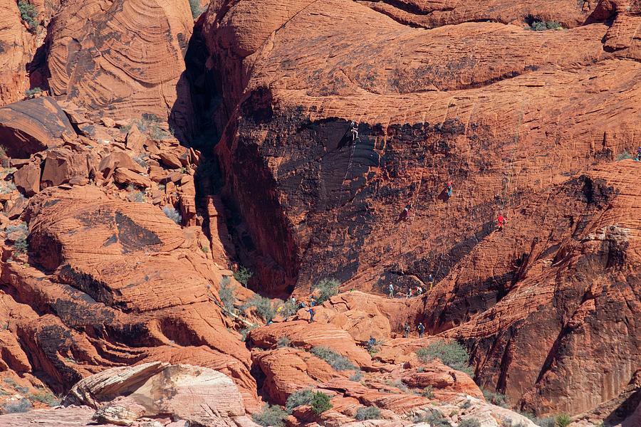 Sandstone Rock Climbers Photograph by Frank Wilson