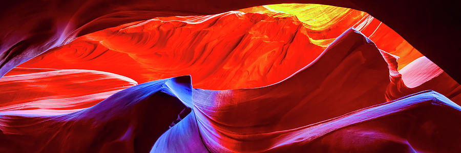 Sandstone Symphony Panorama - Colorful Layers Of Antelope Canyon Photograph