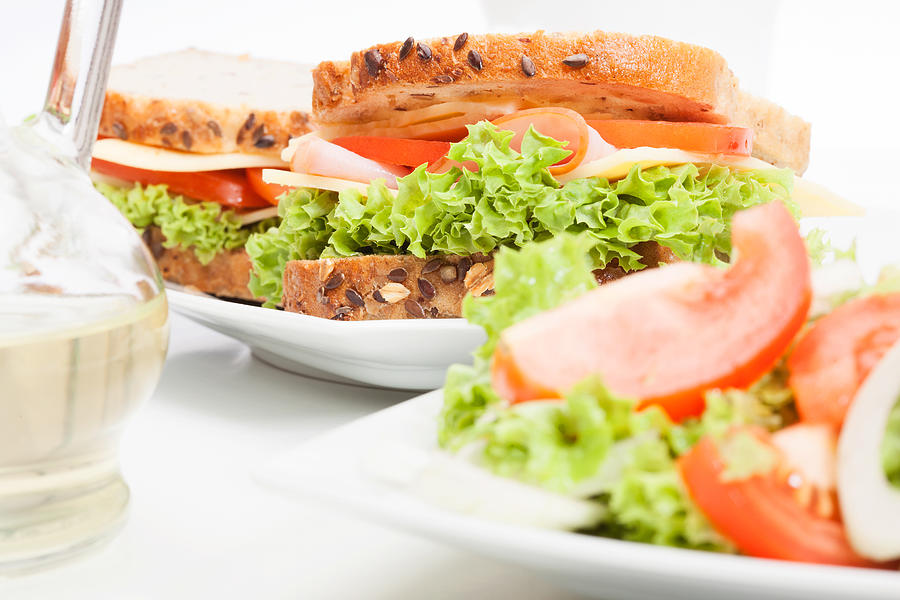 Sandwiches and salad Photograph by Fotek