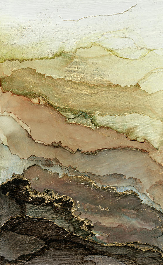 Beach Painting - Sandy Gold Landscape Gradient  by Olga Shvartsur