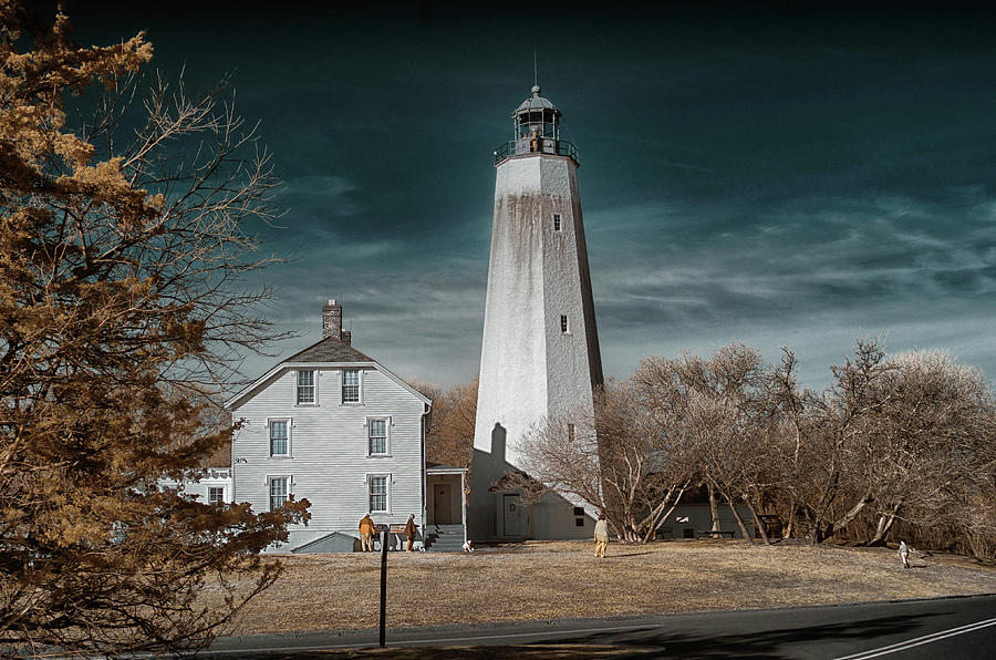 Sandy Hook Lighthouse in Infrared Photograph by Alan Goldberg