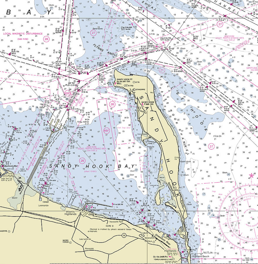 Sandy Hook New Jersey Nautical Chart Digital Art by Sea Koast