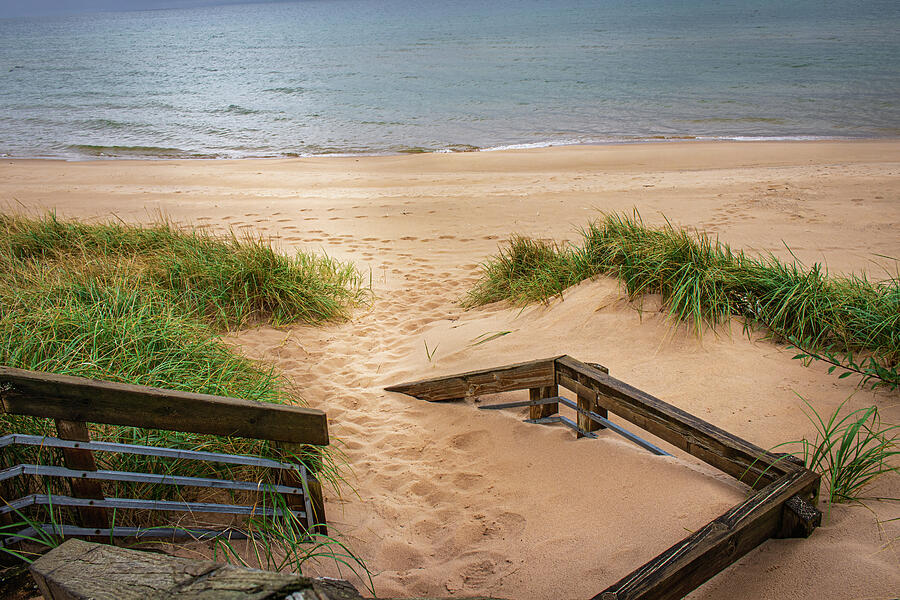 Step into Stillness - Lake Michigan Dunes Photograph by Brigitte Blanchette Thompson