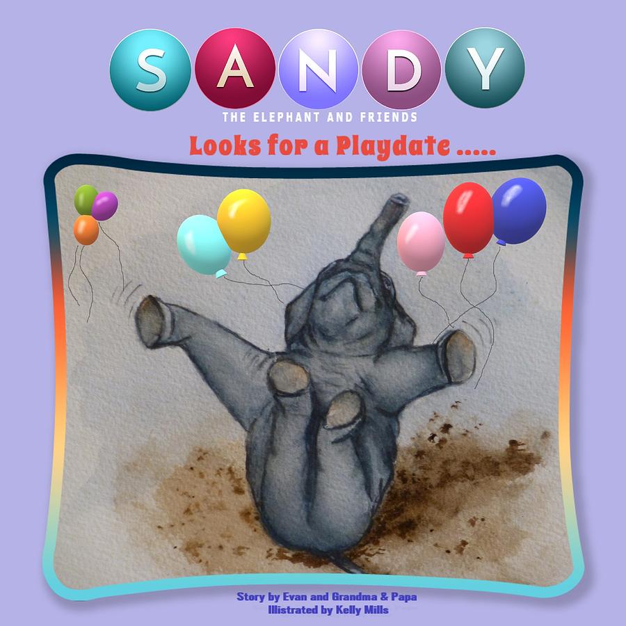 Sandy the Elephant Book Painting by Kelly Mills