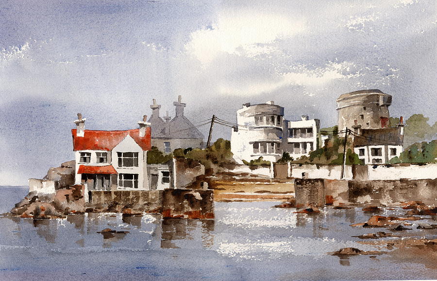 Sandycove morning. Dublin Painting by Val Byrne