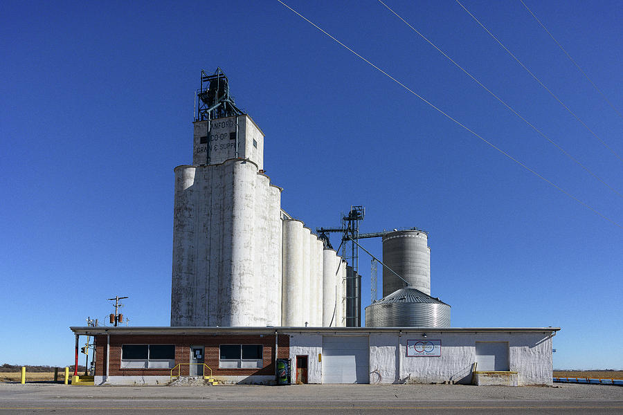 Sanford Grain Elevator, Sanford Kansas Photograph by Andy Romanoff Sanford Grain Elevator, Sanford Kansas Photograph by Andy Romanoff