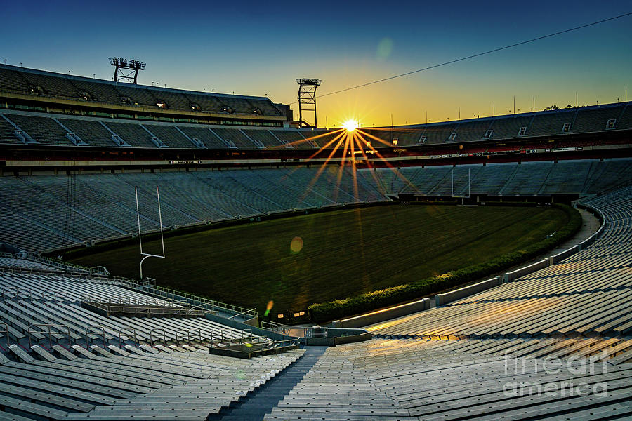 Sanford Stadium University of Georgia Sunrise - Athens GA Photograph by Sanjeev Singhal