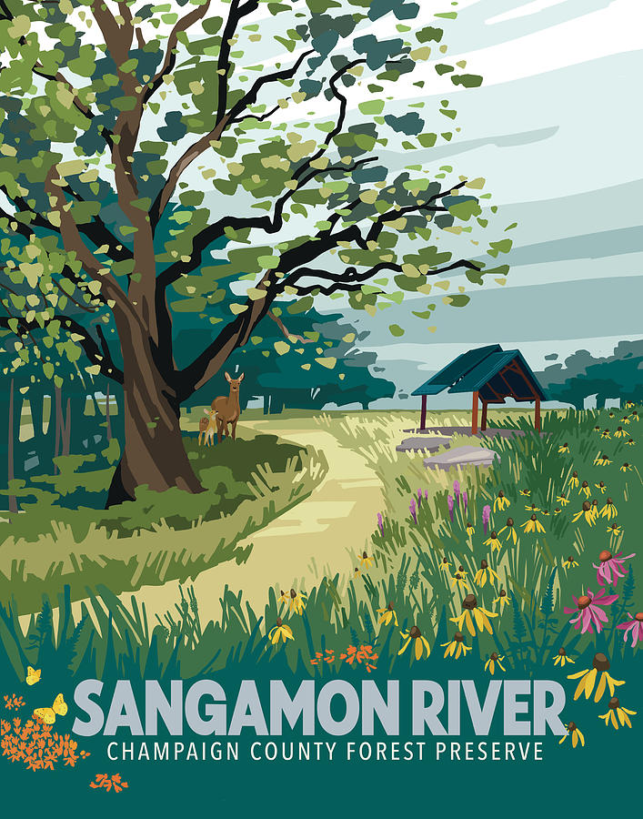 Nature Digital Art - Sangamon River Forest Preserve by Champaign County Forest Preserve District