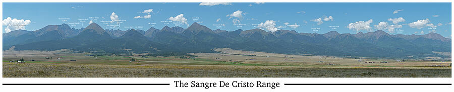 Sangre De Cristo Range with Peak Labels Photograph by Aaron Spong Sangre De Cristo Range with Peak Labels Photograph by Aaron Spong