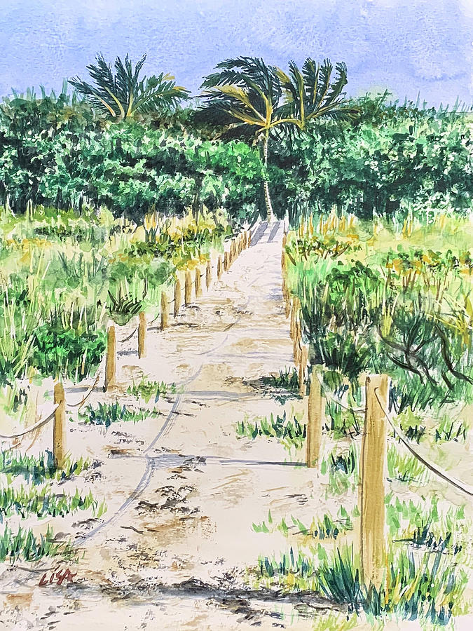 Sanibel Beach Trail Painting by Lisa Tennant