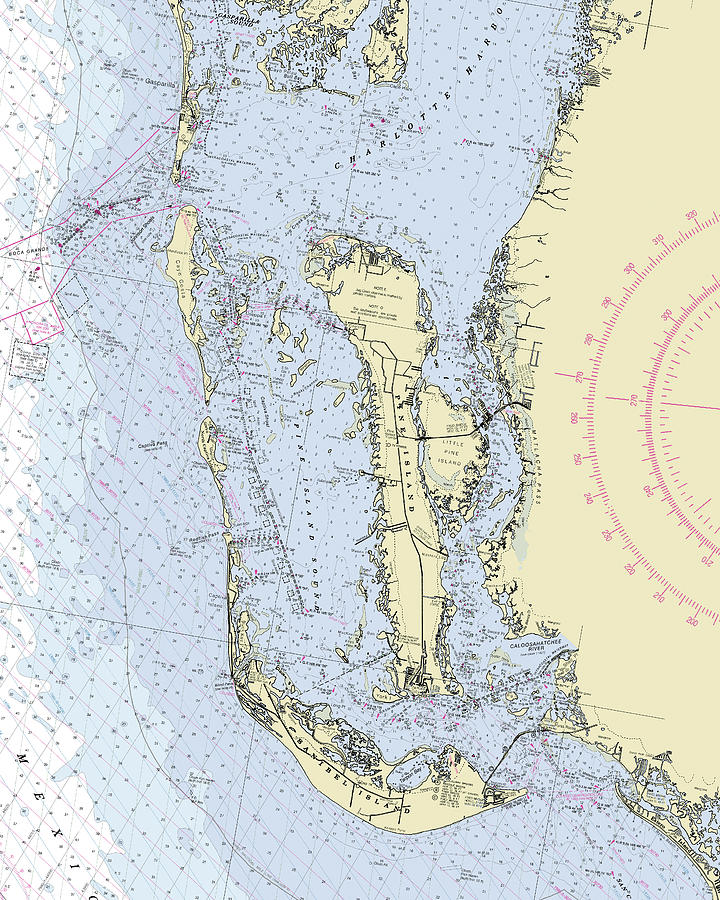 Sanibel Florida Nautical Chart Digital Art by Bret Johnstad - Fine Art ...