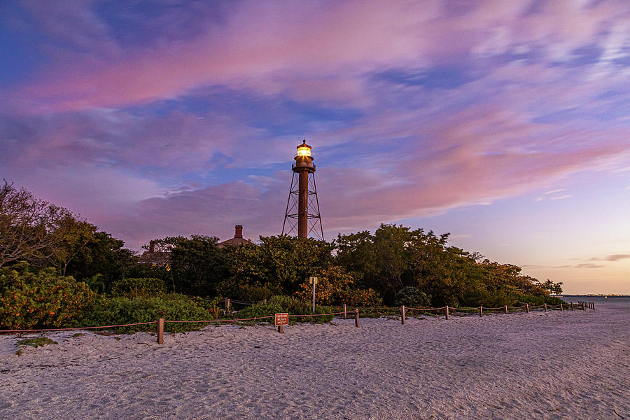 Sanibel Island Light at Dawn Photograph by Claudia Domenig - Fine Art ...