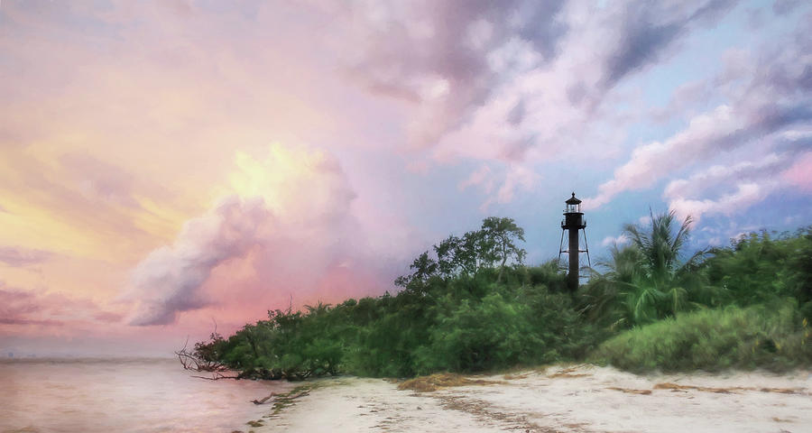 Sanibel Island Lighthouse Mixed Media by Lori Deiter