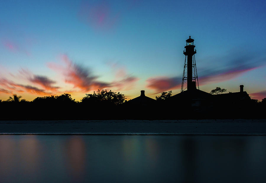 Sanibel Lighthouse at Sunset Photograph by Mark Rogers