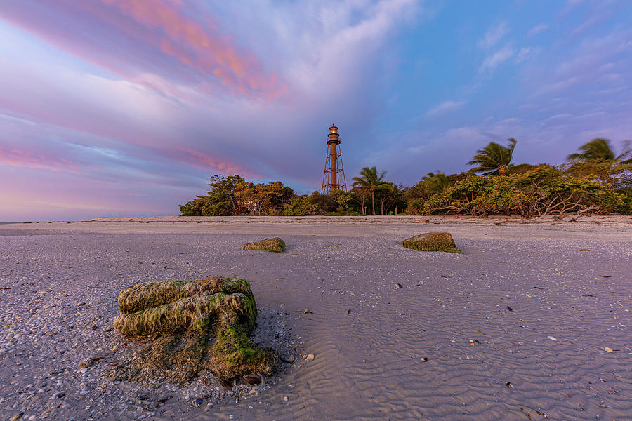 Sanibel Lighthouse Beach at Low Tide Photograph by Claudia Domenig