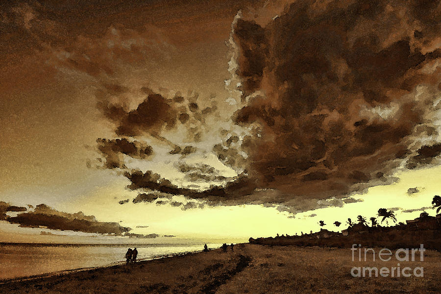 Sanibel Sunset In Sepia Photograph by Jeff Breiman