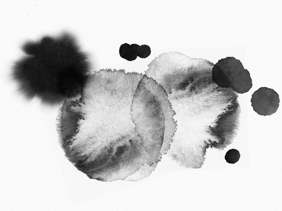 Sanmachi - Modern Minimal Abstract Painting - Black And White Digital Art