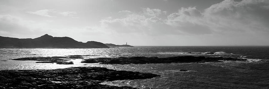 Sanna Bay Beach Ardnamurchan peninsula lighthouse isle of Rum sc Photograph by Sonny Ryse