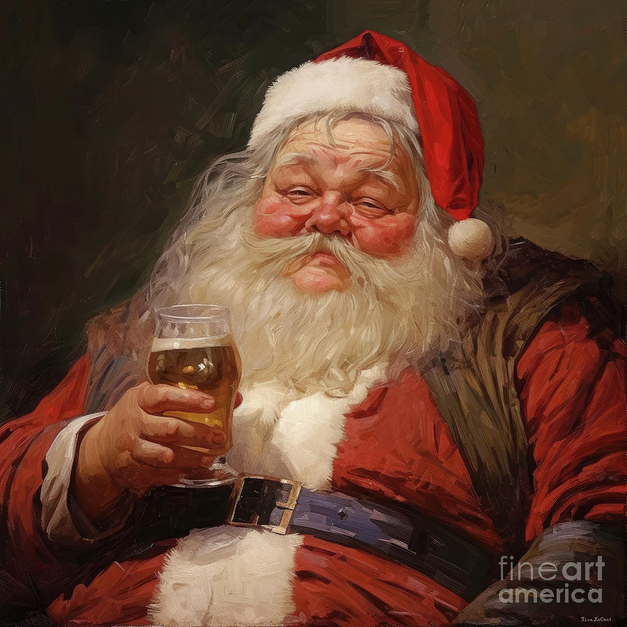Santa After Hours Painting by Tina LeCour Santa After Hours Painting by Tina LeCour