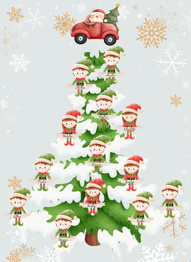 Santa and his Elves Digital Art by Alexis King-Glandon