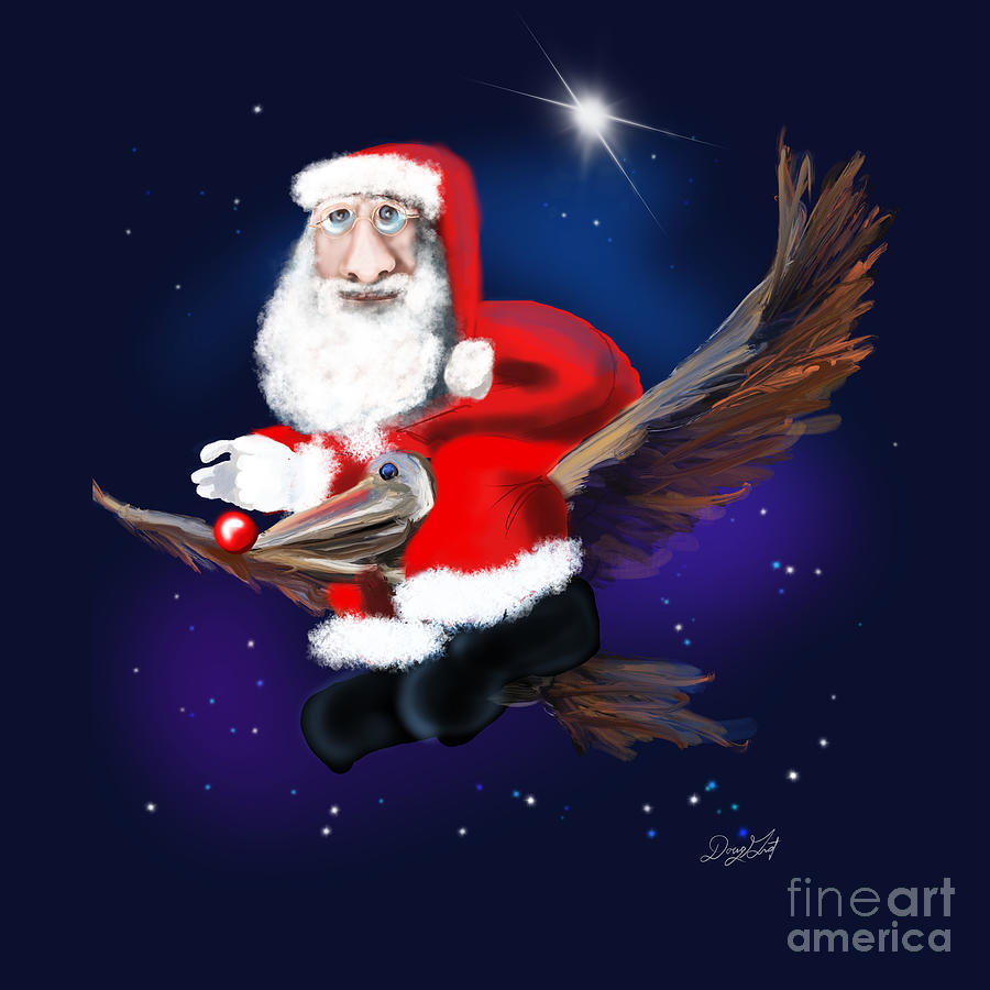 Santa and Pelican Airways Digital Art by Doug Gist