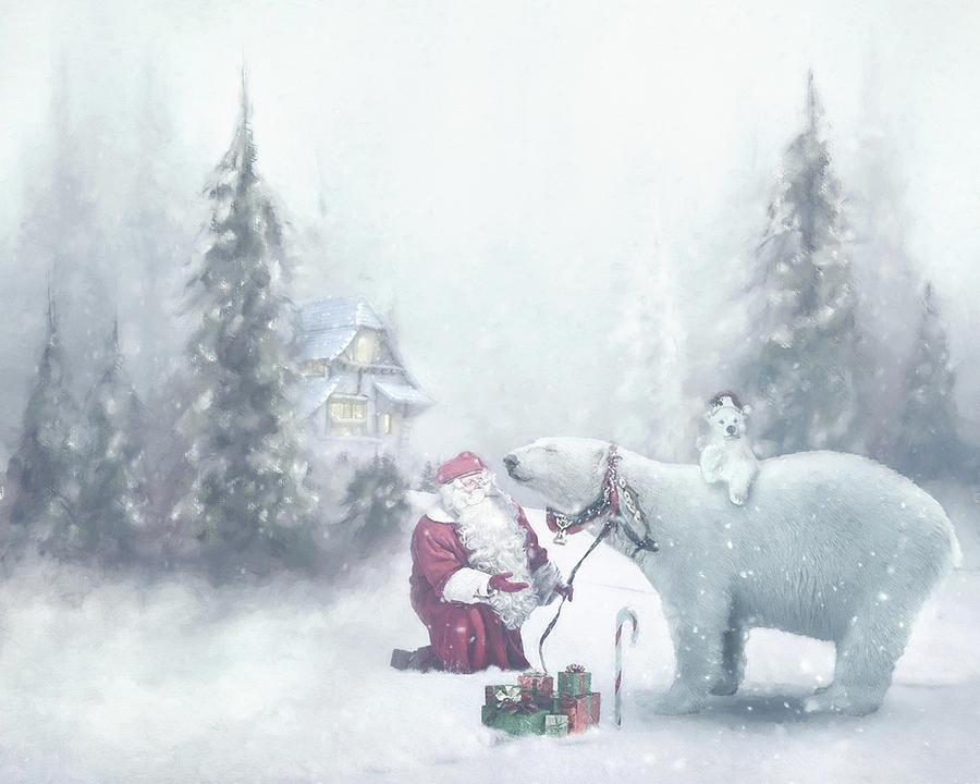 Santa and the Polar Bear Photograph by Deborah Penland