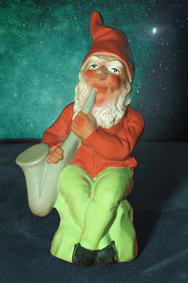 Christmas Mixed Media - Santa and the Saxophone on Starry Winter Night by AS MemoriesLiveOn