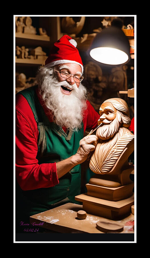 Santa at work Digital Art by Kevin Caudill