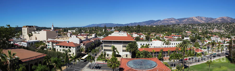 Santa Barbara City And Mountain View Panorama Photograph by Suzanne Luft