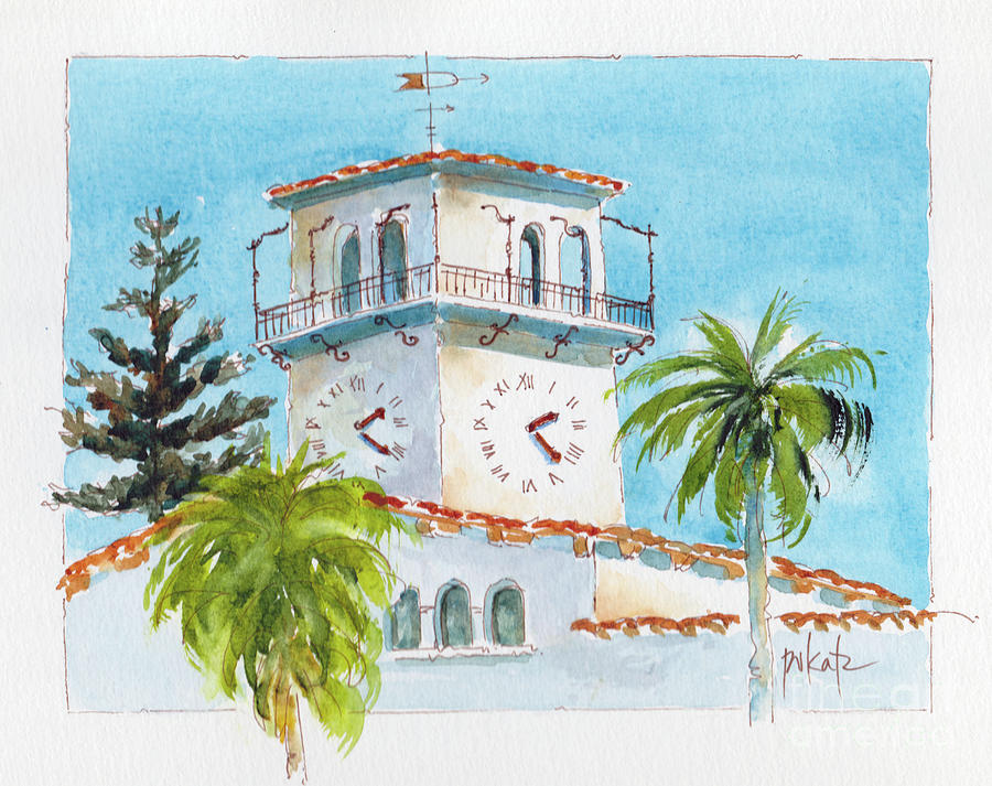 Santa Barbara County Courthouse Painting by Pat Katz
