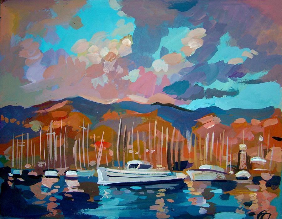 Boat Painting - Santa Barbara Marina by Filip Mihail