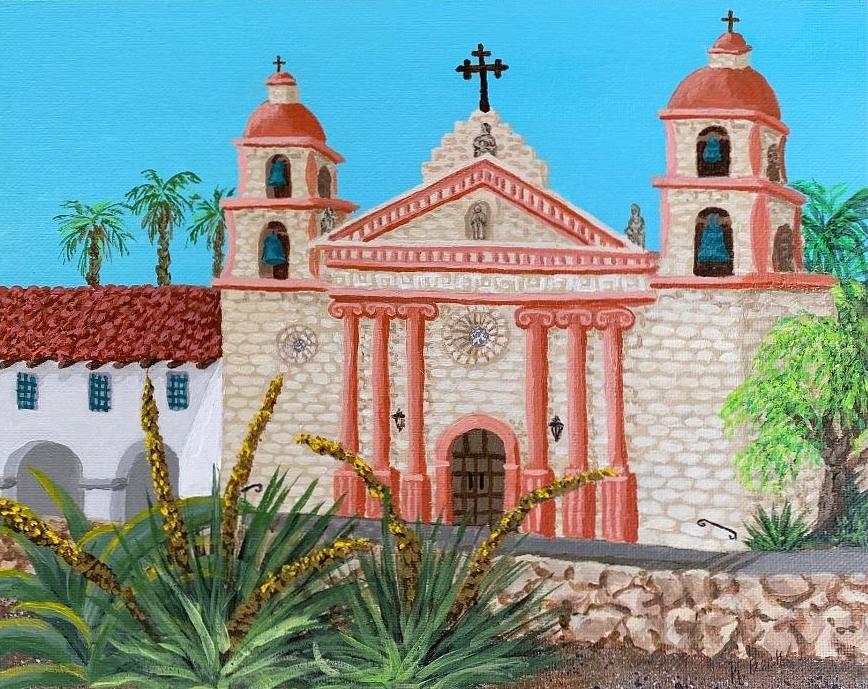 Santa Barbara Mission Painting by Katherine Young-Beck - Fine Art America