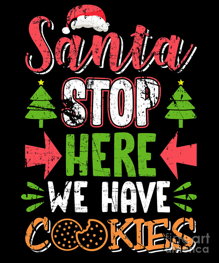 Cookie Digital Art - Santa Christmas Cookies by Beth Scannell