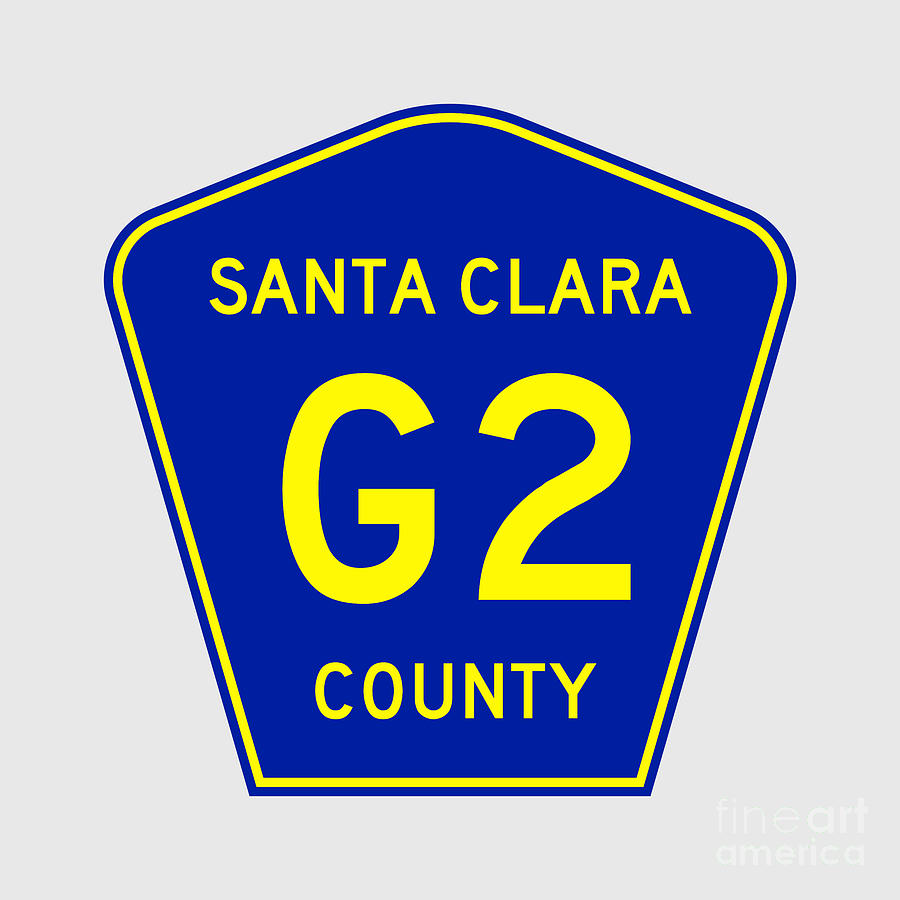 Santa Clara County California Silicon Valley G2 Shield Highway Sign Digital Art by Peter Ogden