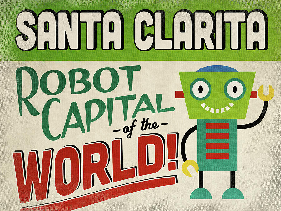 Santa Clarita California Robot Capital Digital Art by Flo Karp