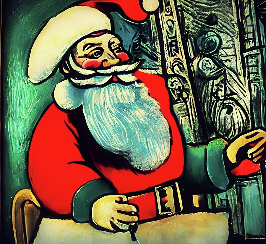 Santa Claus Digital Art by Ally White