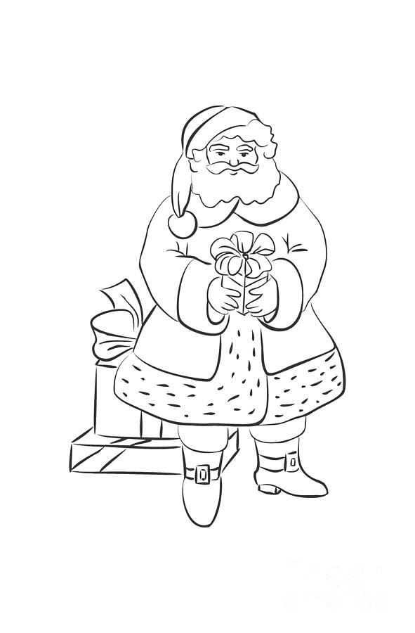 Santa claus line art Drawing by Benedict Makau - Fine Art America