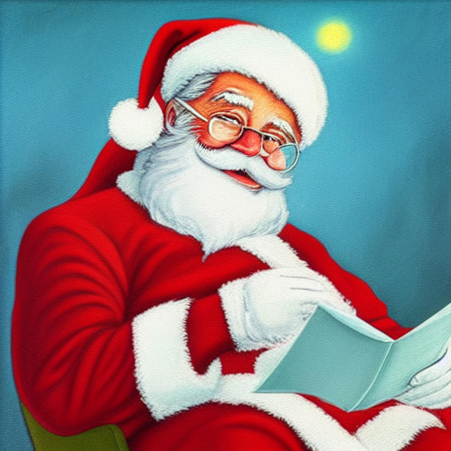 Santa Claus Checking it Twice Digital Art by Caterina Christakos