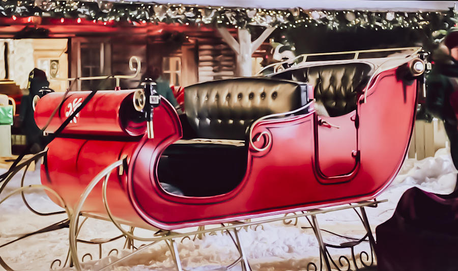 Santa Claus Christmas Sleigh  Photograph by Carrie Armstrong
