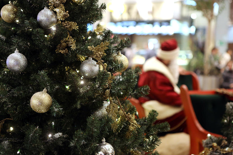Santa Claus in Shopping Center Photograph by Wideonet