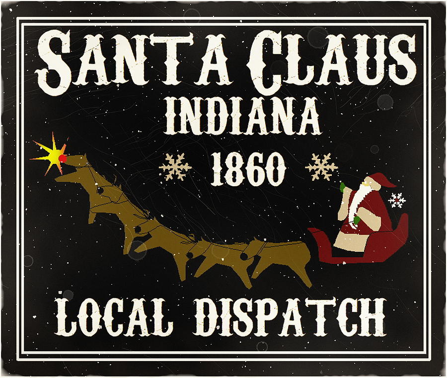 Santa Claus Indiana - 1860 Local Dispatch Snowball Edition Digital Art by Fred Larucci